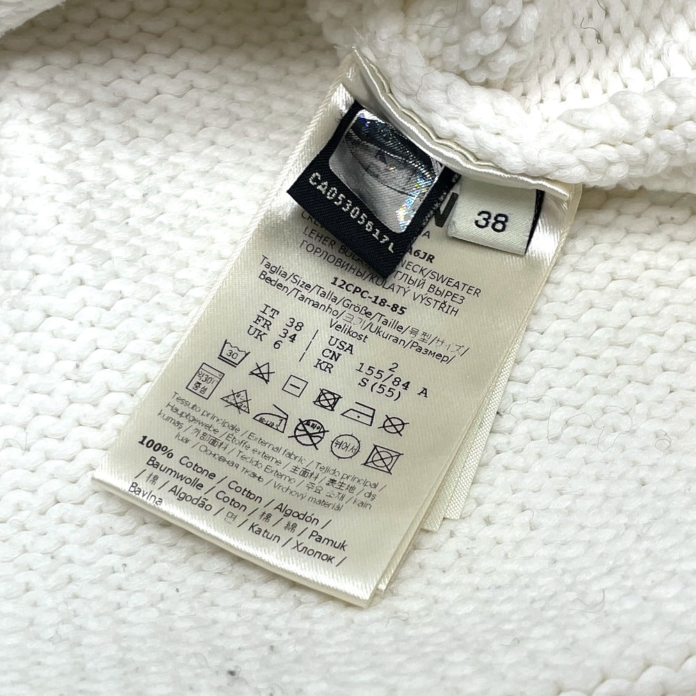 FENDI knit FAE137 cotton white logo Pullover knit Women 38 Used Authentic