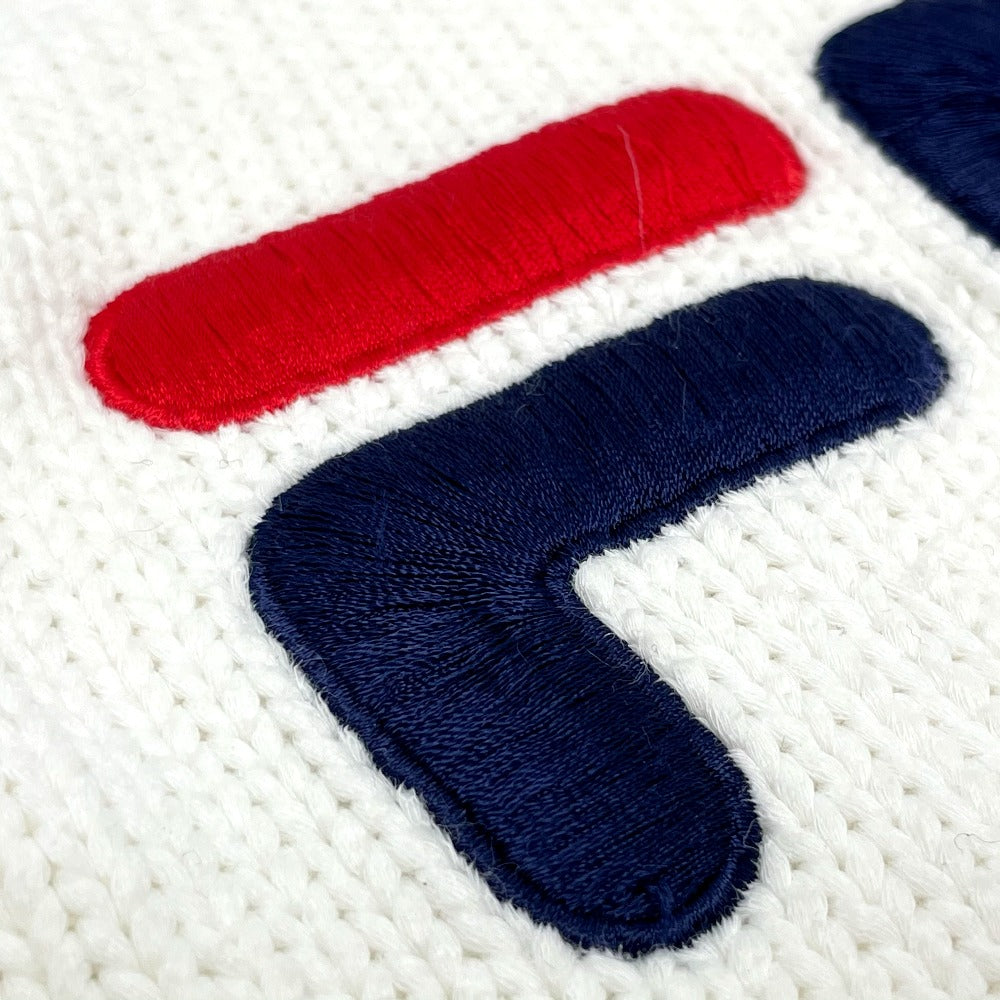 FENDI knit FAE137 cotton white logo Pullover knit Women 38 Used Authentic