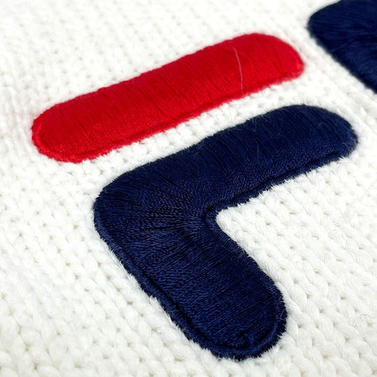 FENDI knit FAE137 cotton white logo Pullover knit Women 38 Used Authentic