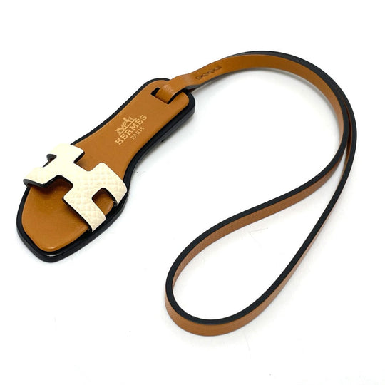 HERMES charm Epsom Brown Oran Nano Women Used Authentic