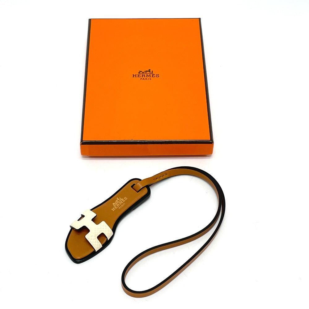 HERMES charm Epsom Brown Oran Nano Women Used Authentic