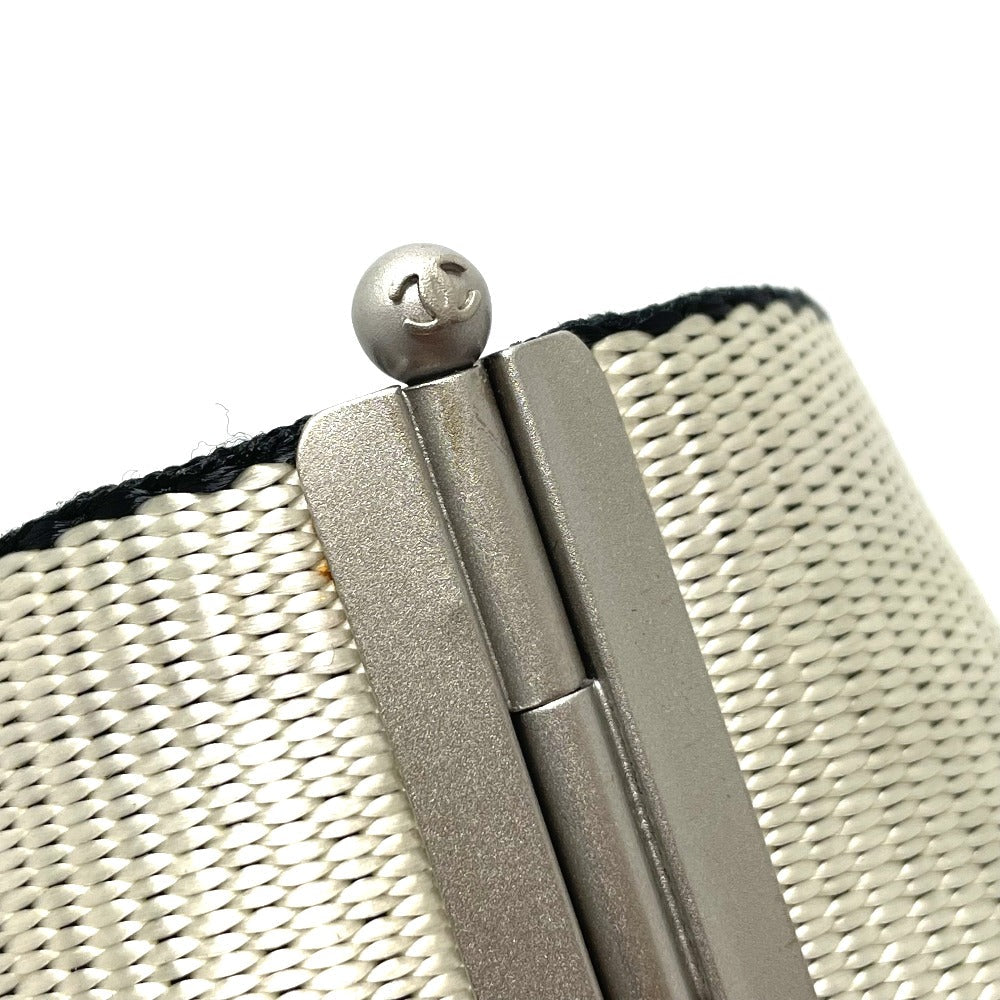 CHANEL bracelet Nylon Silvertypex Blue logo 99S Women Used Authentic