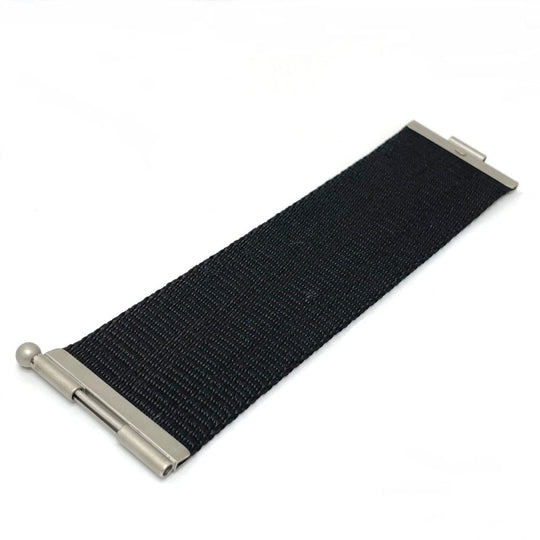 CHANEL bracelet Nylon Silvertypex Blue logo 99S Women Used Authentic