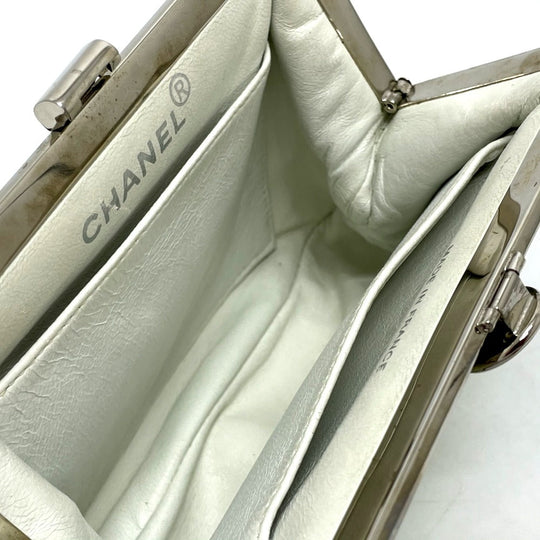 CHANEL Shoulder Bag Velor Green x Silver Metal COCO Mark Matrasse Women Used Authentic