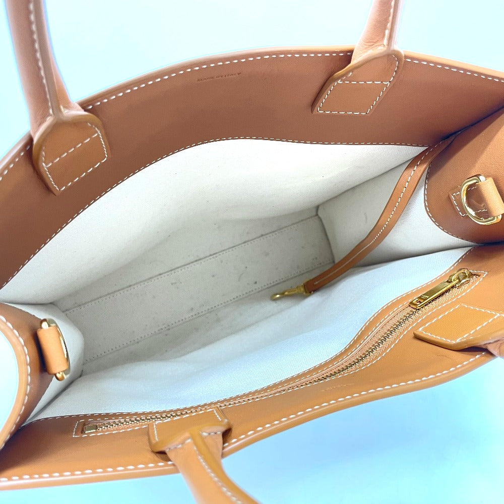 CELINE Shoulder Bag 192082BNZ.02NT Leather / canvas Natural x tongue Bar Tikal Hippo Small Women Used Authentic