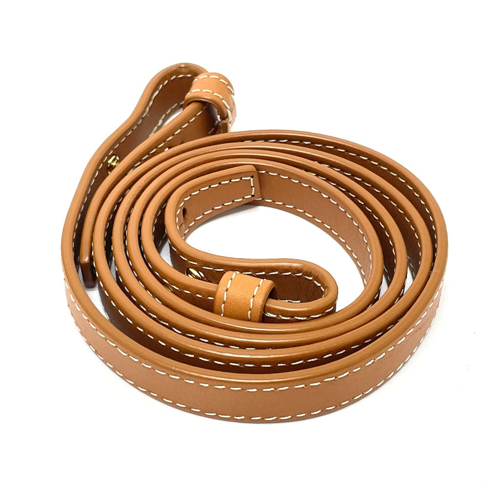 CELINE Shoulder Bag 192082BNZ.02NT Leather / canvas Natural x tongue Bar Tikal Hippo Small Women Used Authentic