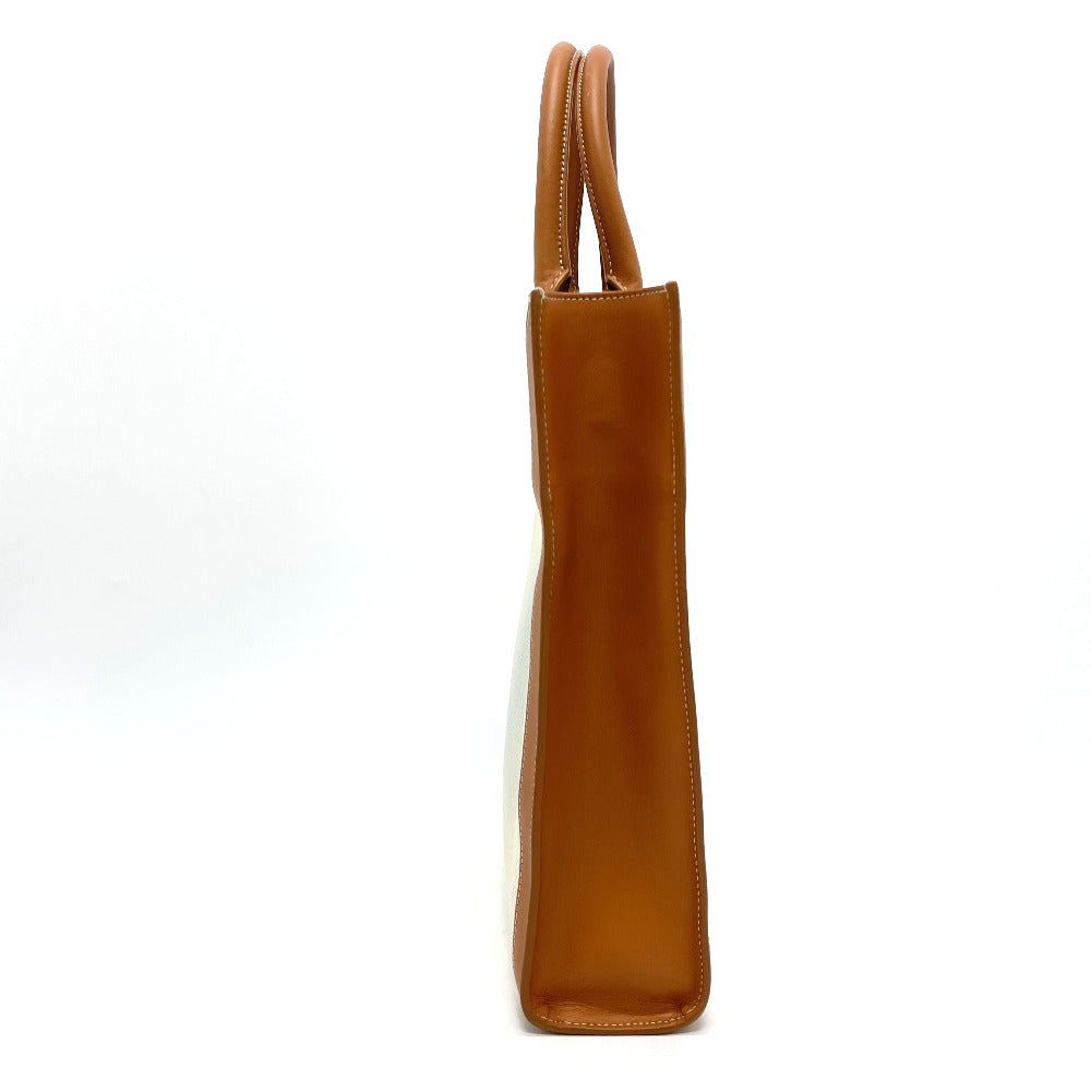 CELINE Shoulder Bag 192082BNZ.02NT Leather / canvas Natural x tongue Bar Tikal Hippo Small Women Used Authentic