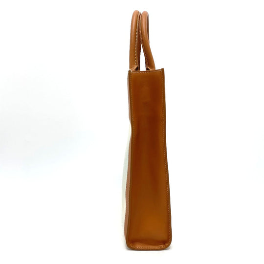 CELINE Shoulder Bag 192082BNZ.02NT Leather / canvas Natural x tongue Bar Tikal Hippo Small Women Used Authentic