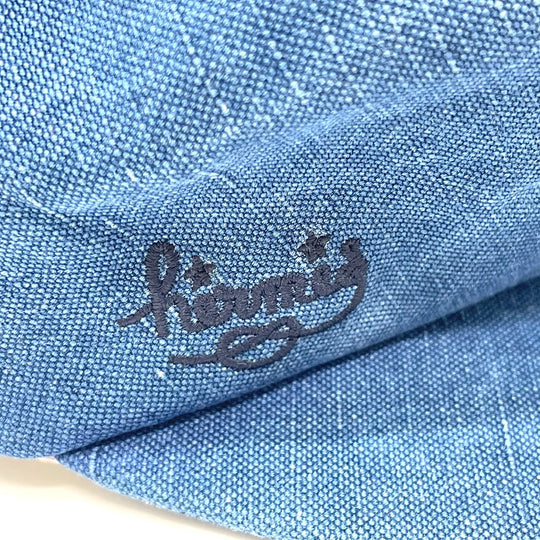 HERMES hat hemp blue Casquette Women 56 Used Authentic