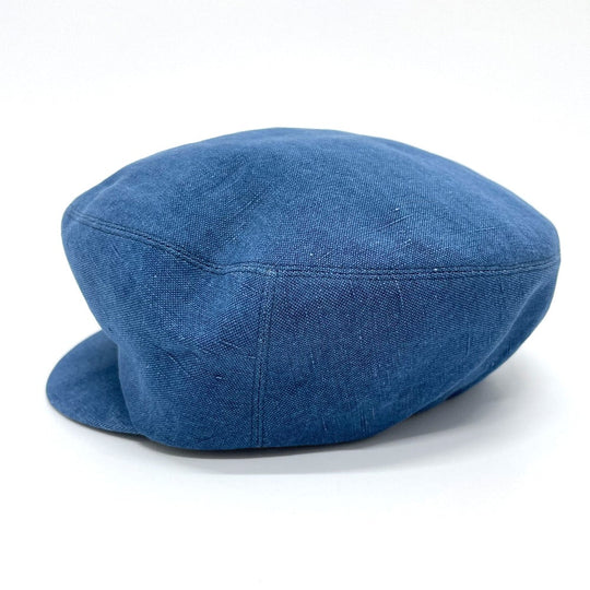 HERMES hat hemp blue Casquette Women 56 Used Authentic