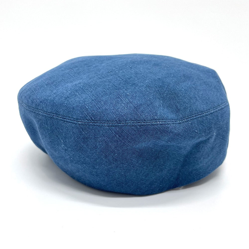 HERMES hat hemp blue Casquette Women 56 Used Authentic