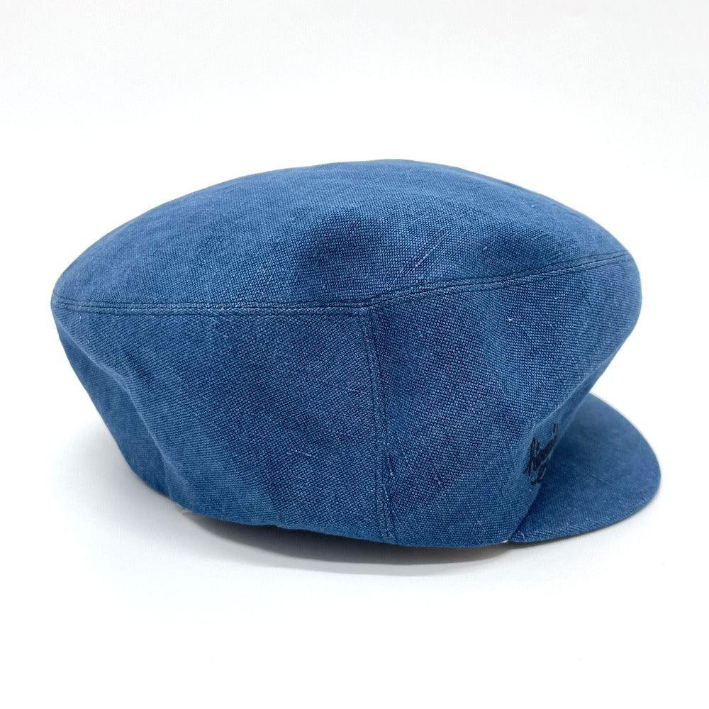 HERMES hat hemp blue Casquette Women 56 Used Authentic
