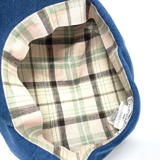 HERMES hat hemp blue Casquette Women 56 Used Authentic