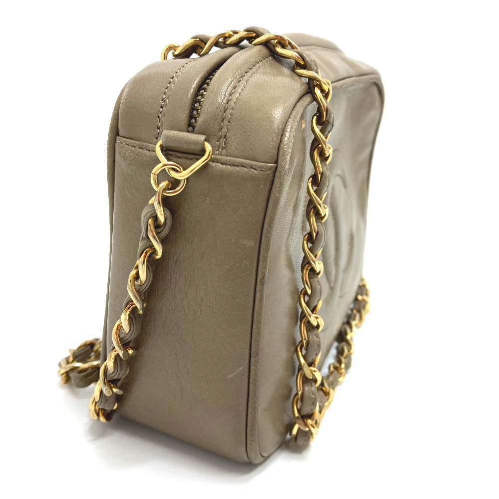 CHANEL Shoulder Bag lambskin Beige type COCO Mark ChainShoulder Women Used Authentic