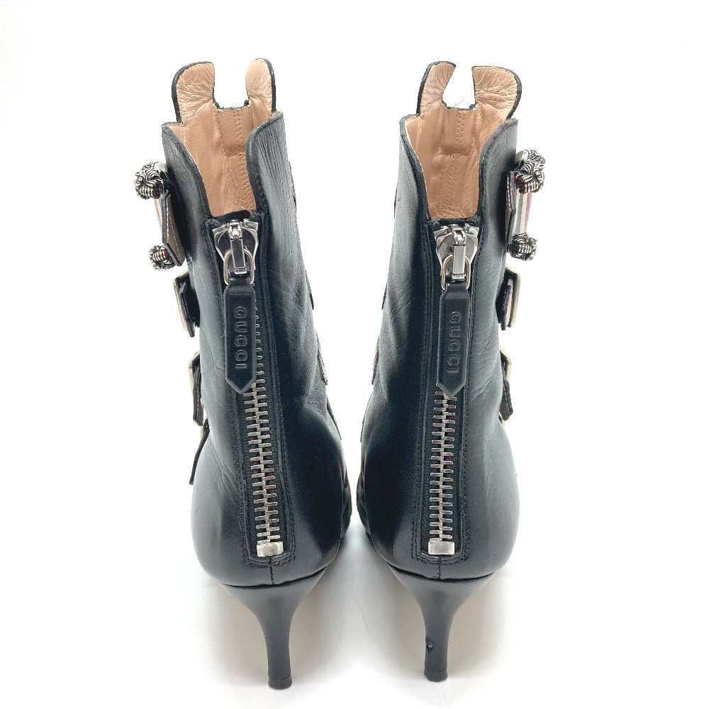 GUCCI boots 452915 leather Red x black shoes King Snake Women 35.5 Used Authentic