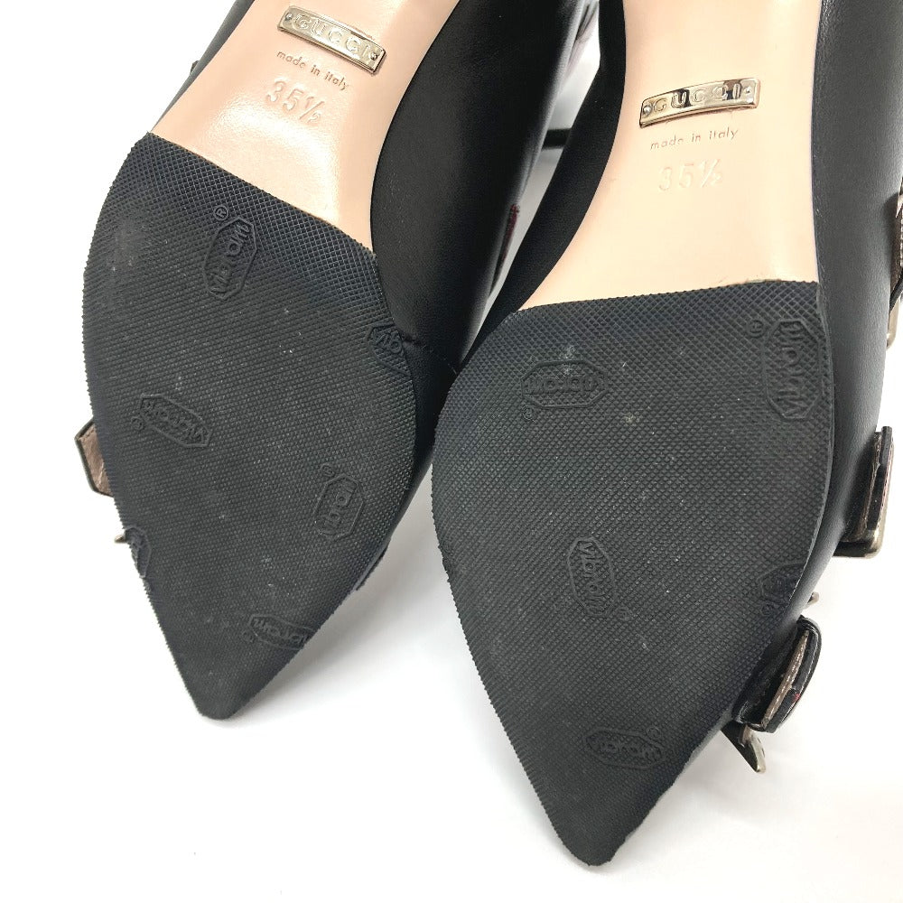 GUCCI boots 452915 leather Red x black shoes King Snake Women 35.5 Used Authentic