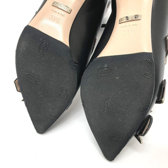 GUCCI boots 452915 leather Red x black shoes King Snake Women 35.5 Used Authentic