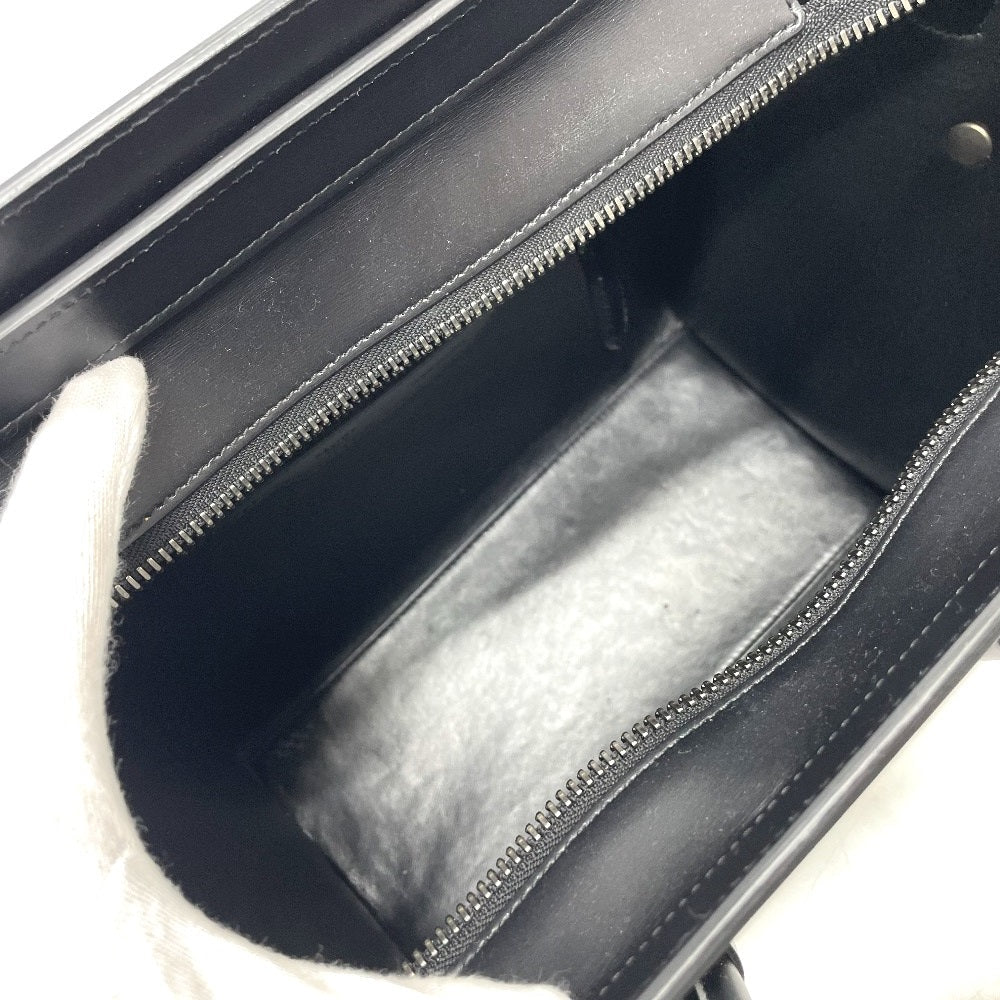 CELINE Handbag 167792 Leather / canvas Blue x black Luggage micro shopper Women Used Authentic