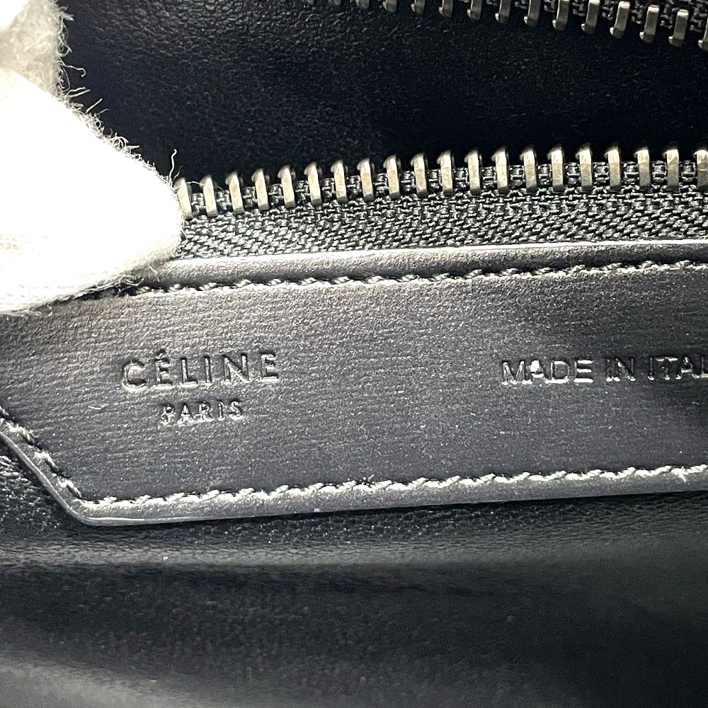 CELINE Handbag 167792 Leather / canvas Blue x black Luggage micro shopper Women Used Authentic