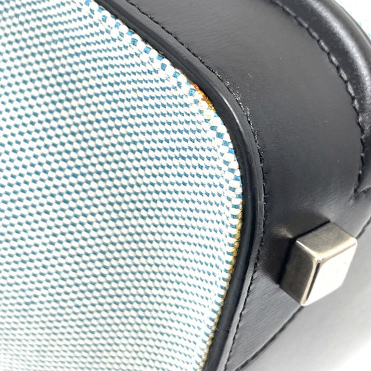 CELINE Handbag 167792 Leather / canvas Blue x black Luggage micro shopper Women Used Authentic