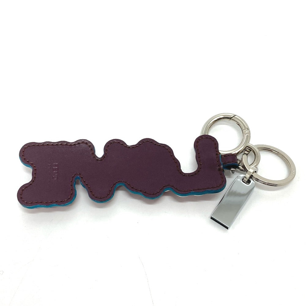 FENDI key ring 12473513 Rubber, Leather multicolor logo With studs USB Women Used Authentic