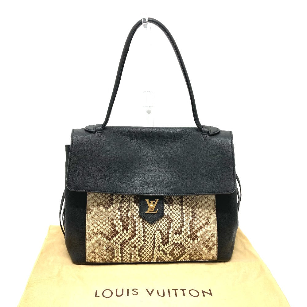 LOUIS VUITTON Handbag N92280 leather black logoMetal Rock Me MM Women Used Authentic