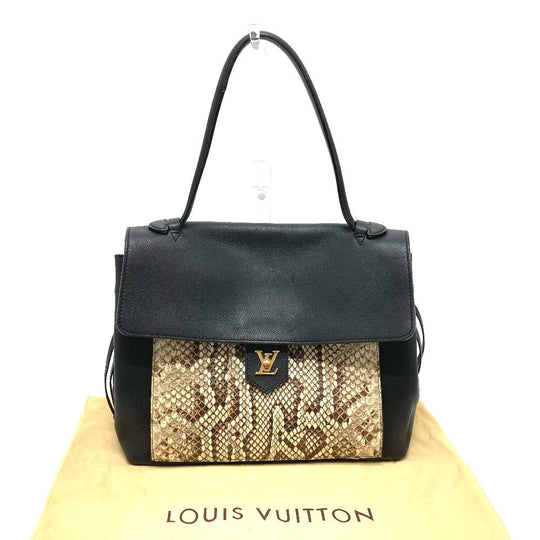 LOUIS VUITTON Handbag N92280 leather black logoMetal Rock Me MM Women Used Authentic