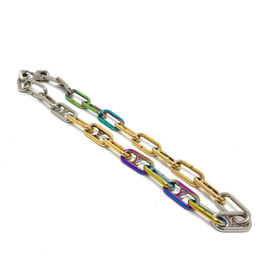 LOUIS VUITTON Necklace M80177 metal multicolor Collier Signature Chain mens Used Authentic