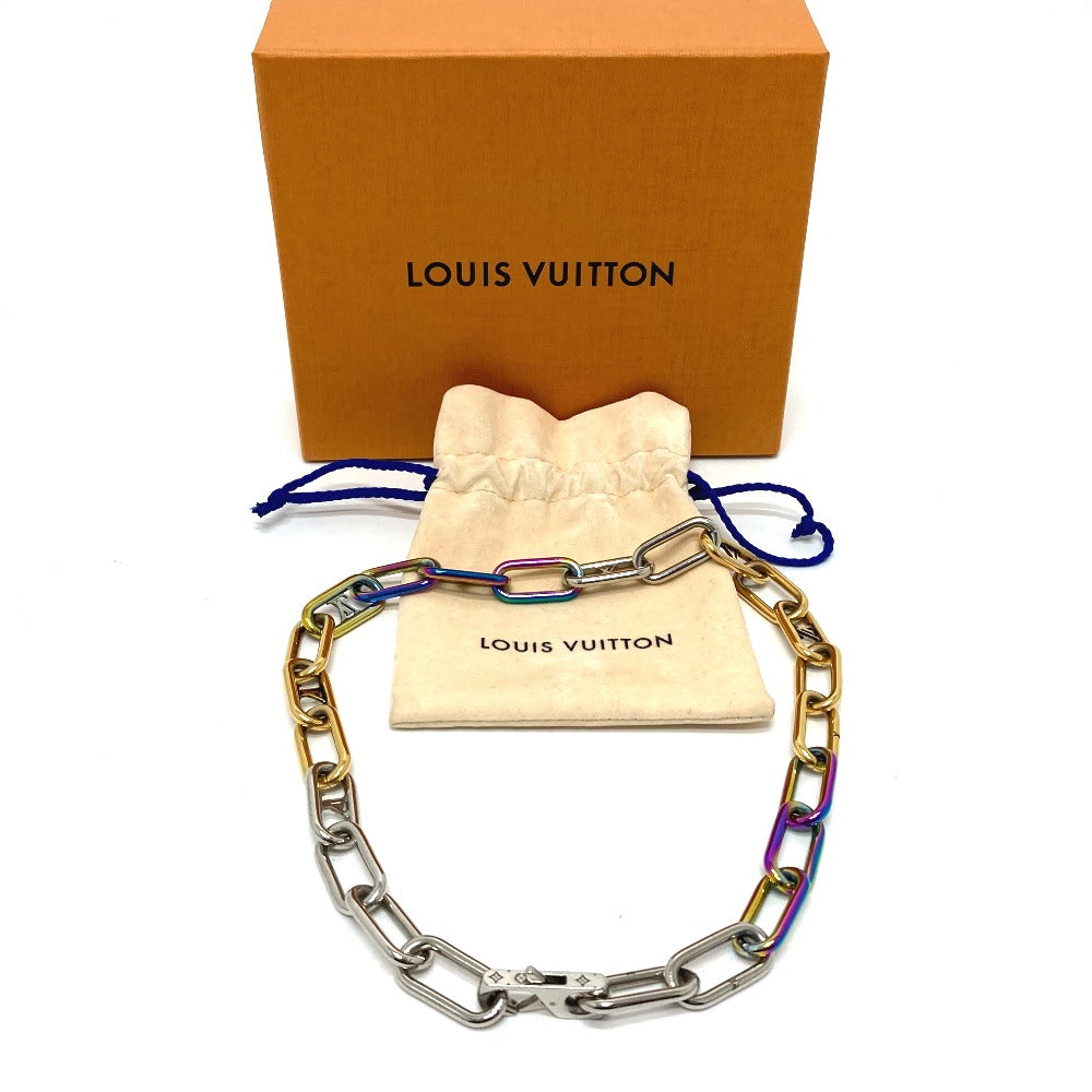 LOUIS VUITTON Necklace M80177 metal multicolor Collier Signature Chain mens Used Authentic