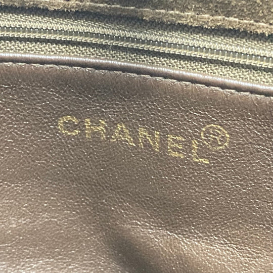 CHANEL Tote Bag suede Brown CCCOCO Mark Matrasse Women Used Authentic