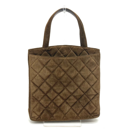 CHANEL Tote Bag suede Brown CCCOCO Mark Matrasse Women Used Authentic