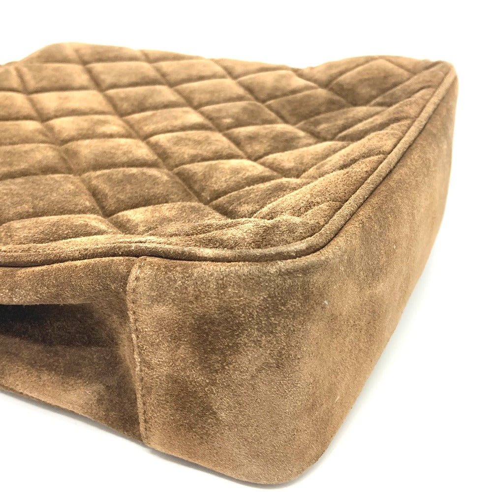 CHANEL Tote Bag suede Brown CCCOCO Mark Matrasse Women Used Authentic