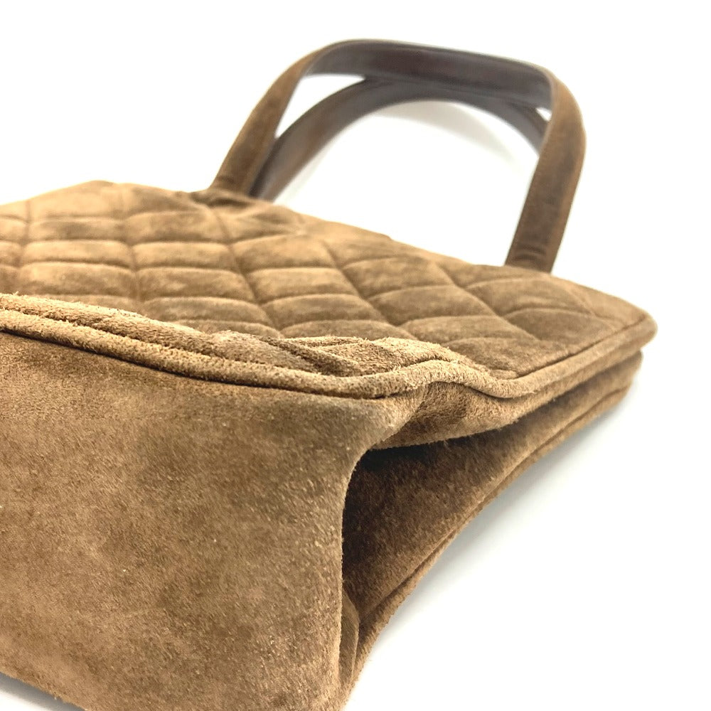 CHANEL Tote Bag suede Brown CCCOCO Mark Matrasse Women Used Authentic