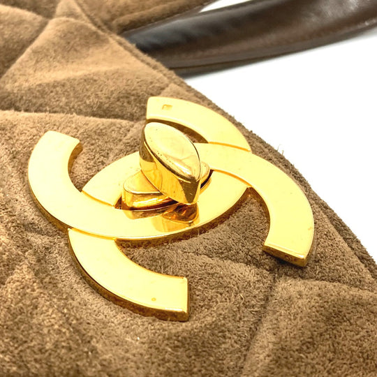 CHANEL Tote Bag suede Brown CCCOCO Mark Matrasse Women Used Authentic