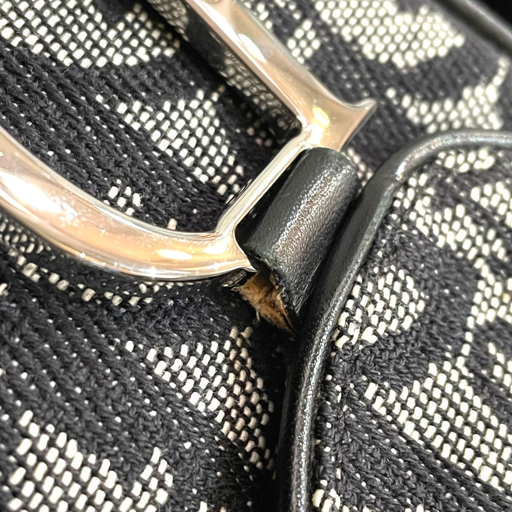 Christian Dior Shoulder Bag canvas Gray x black Bag Crossbody Trotter Oblique Saddle bag Women Used Authentic
