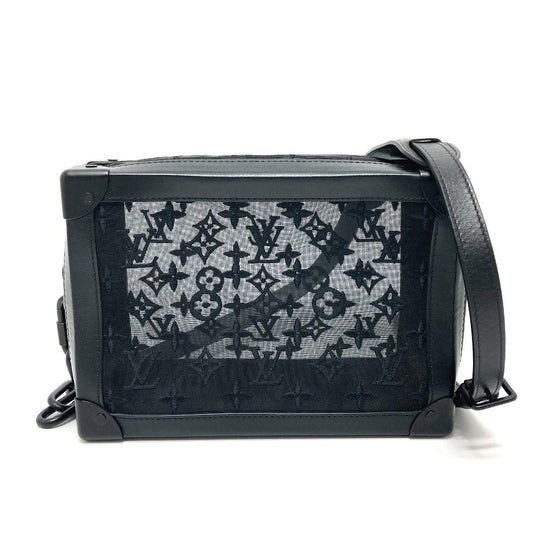 LOUIS VUITTON Shoulder Bag M53964 Mesh / leather black Monogram Embroidery Mesh Soft Trunk mens Used Authentic