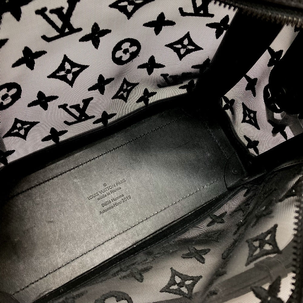 LOUIS VUITTON Shoulder Bag M53964 Mesh / leather black Monogram Embroidery Mesh Soft Trunk mens Used Authentic