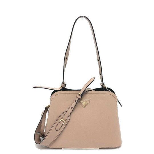 PRADA Shoulder Bag 1BA251 Safiano leather pink With logo Matinee Medium Women Used Authentic
