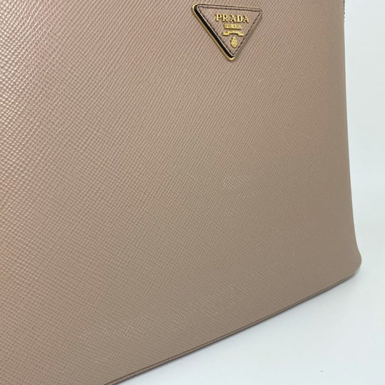 PRADA Shoulder Bag 1BA251 Safiano leather pink With logo Matinee Medium Women Used Authentic