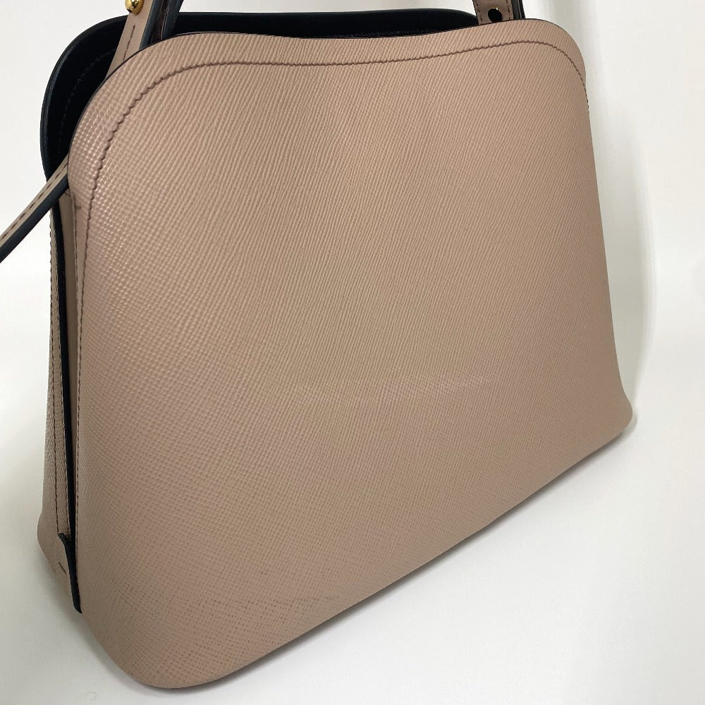 PRADA Shoulder Bag 1BA251 Safiano leather pink With logo Matinee Medium Women Used Authentic