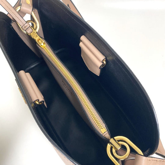 PRADA Shoulder Bag 1BA251 Safiano leather pink With logo Matinee Medium Women Used Authentic