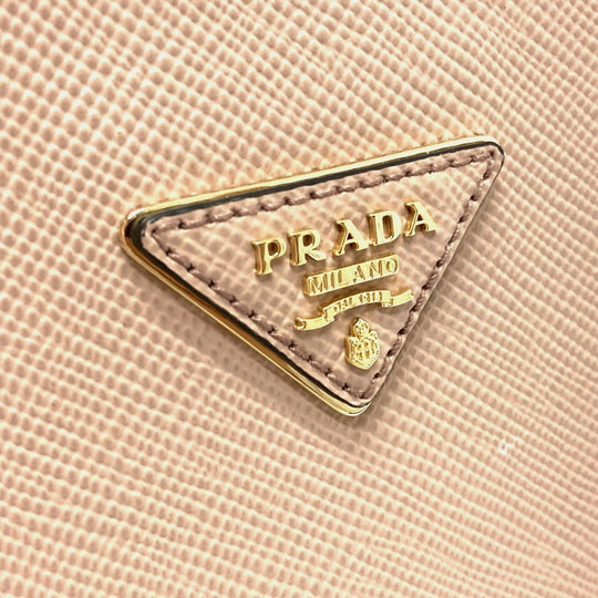 PRADA Shoulder Bag 1BA251 Safiano leather pink With logo Matinee Medium Women Used Authentic