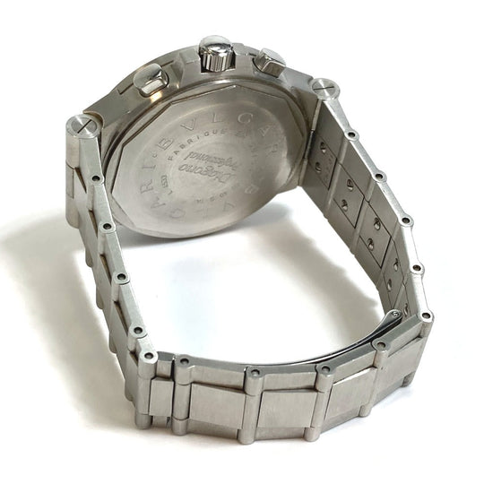 BVLGARI Watches Mechanical Automatic CH40STA Stainless Steel Silver professional Diagono tachymetric black dial mens Used Authentic