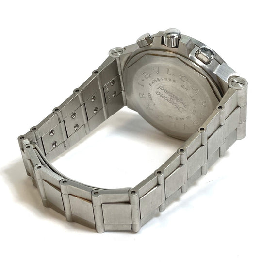 BVLGARI Watches Mechanical Automatic CH40STA Stainless Steel Silver professional Diagono tachymetric black dial mens Used Authentic