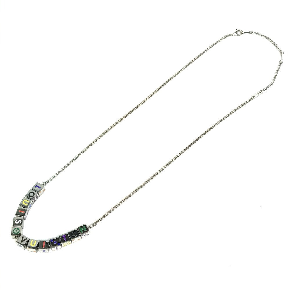 LOUIS VUITTON Necklace M68873 metal Silver Accessories/logo Collier LV Playit unisex(Unisex) Used Authentic