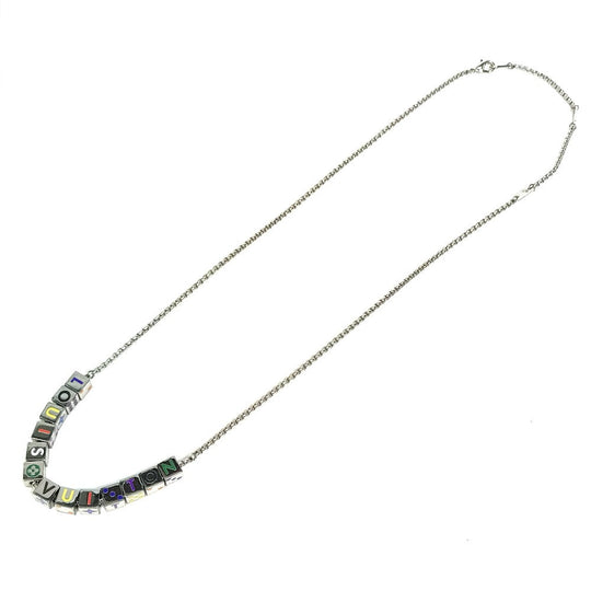 LOUIS VUITTON Necklace M68873 metal Silver Accessories/logo Collier LV Playit unisex(Unisex) Used Authentic