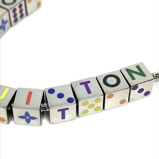 LOUIS VUITTON Necklace M68873 metal Silver Accessories/logo Collier LV Playit unisex(Unisex) Used Authentic