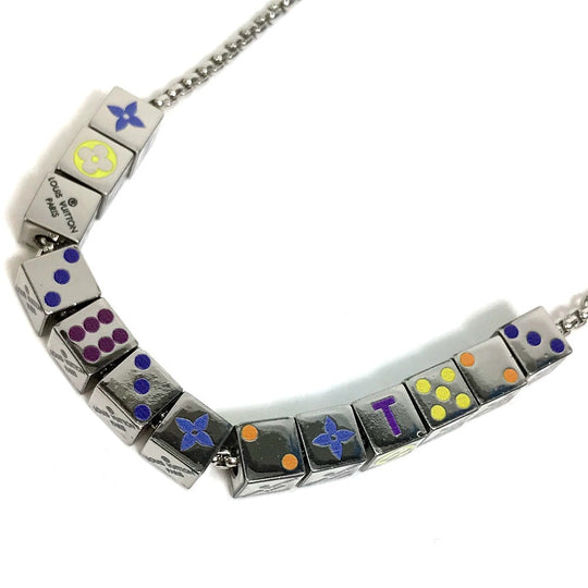 LOUIS VUITTON Necklace M68873 metal Silver Accessories/logo Collier LV Playit unisex(Unisex) Used Authentic