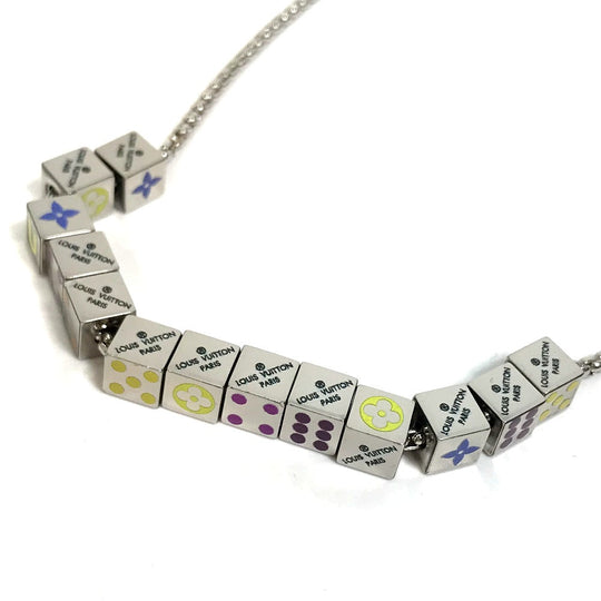 LOUIS VUITTON Necklace M68873 metal Silver Accessories/logo Collier LV Playit unisex(Unisex) Used Authentic