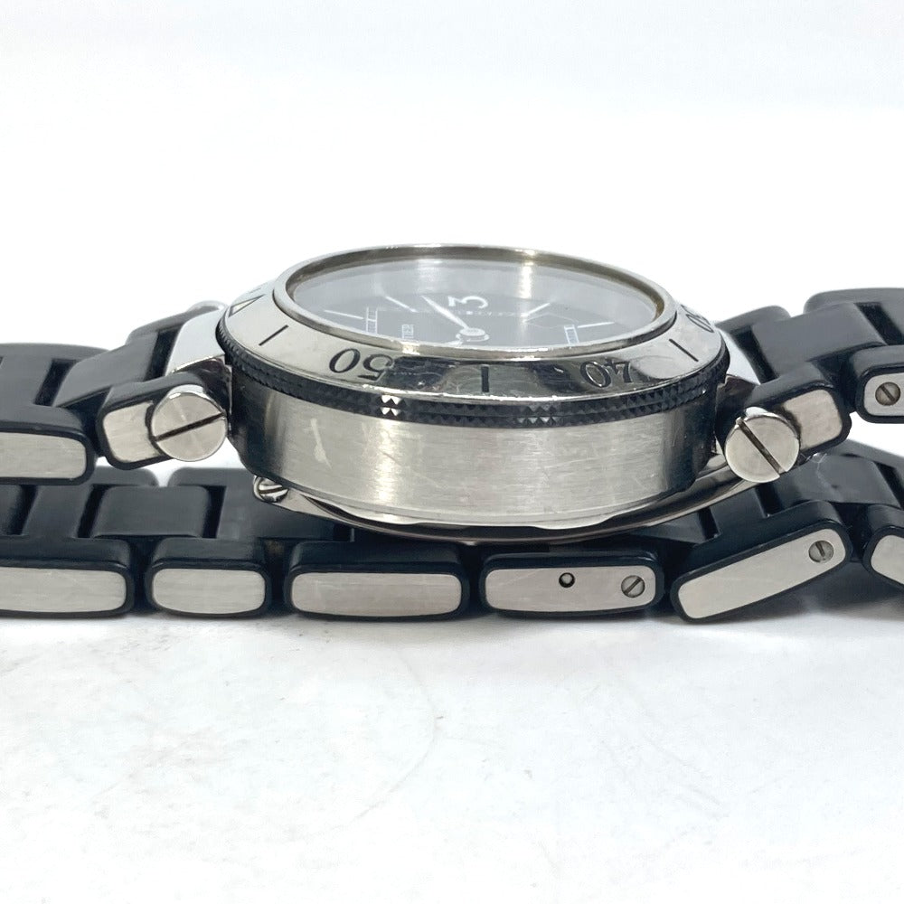 CARTIER Watches Quartz W3140003 Stainless Steel Silver Pacha Sea timer black dial Women Used Authentic